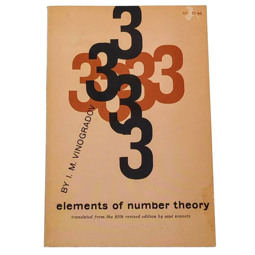 Elements of Number Theory I. M. Vinogradov 1st English Translation PB Vintage